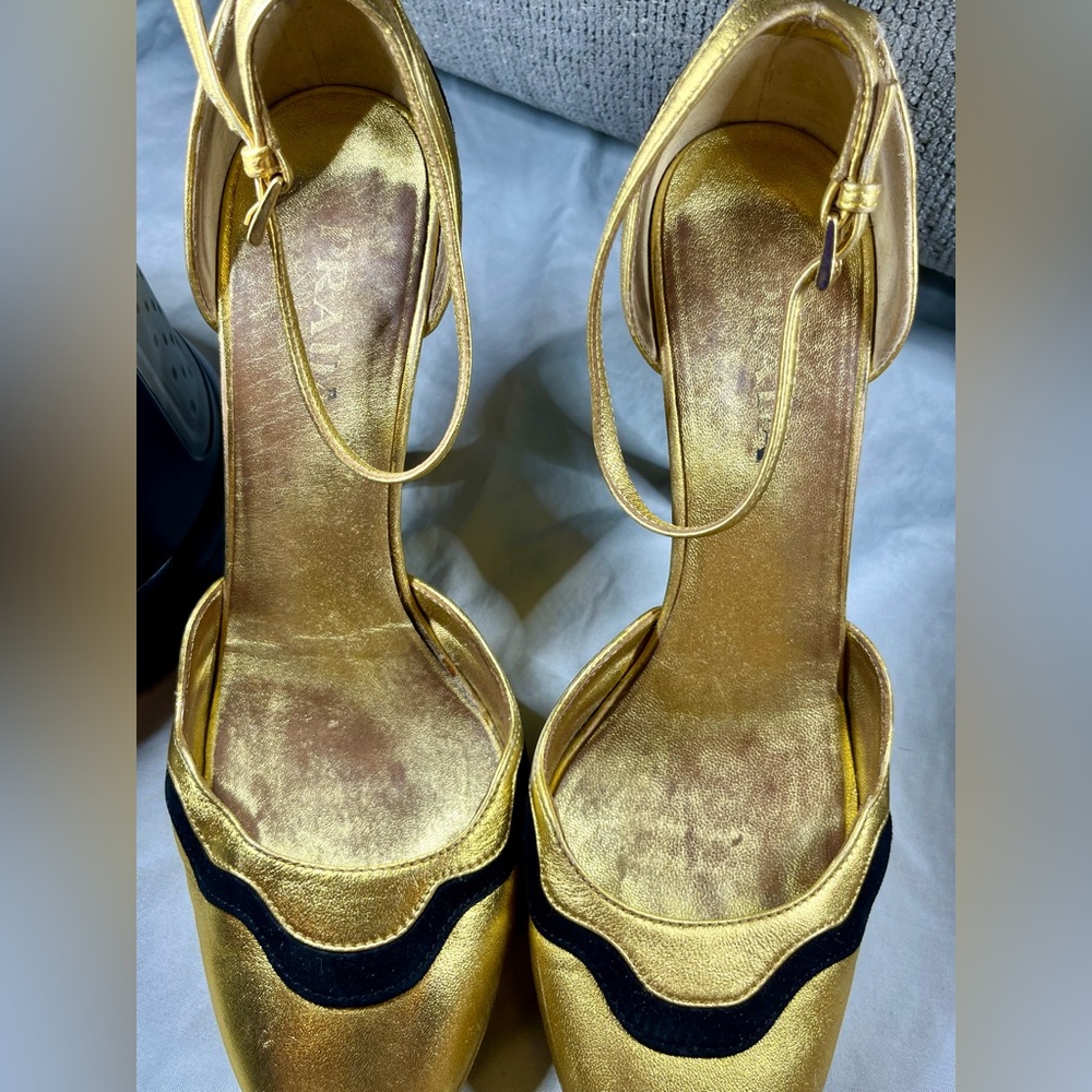 Prada 2008 Gold and Black Heels